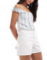 Фото #1 товара Mango longline relaxed denim shorts in white