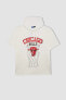 Фото #6 товара DeFactoFit NBA Chicago Bulls Oversize Fit Kapüşonlu Kısa Kollu Tişört