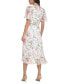 Фото #2 товара Petite Printed Flutter-Sleeve Faux-Wrap Chiffon Dress