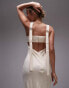 Фото #4 товара Topshop buckle back pinstripe slip dress in ivory