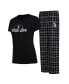 Фото #1 товара Пижама Concepts Sport женская Черно-серая Chicago White Sox Арктическая сорочка и фланелевые брюки Sleep Set