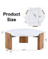 Фото #7 товара Modern MDF Coffee Table with White Top & Wooden Legs