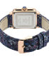 ფოტო #3 პროდუქტის Women's Padova Swiss Quartz Floral Blue Leather Watch 30mm