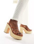 French Connection block heel sandals in tan