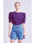 Фото #2 товара Women's Stripe Knit T-Shirt