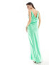 ASOS DESIGN satin square neck maxi dress with cowl back detail in Green 40 - фото #7