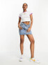 Levi's Ringer cropped t-shirt in white/purple with chest logo