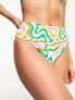 Vero Moda high waisted bikini bottoms in bright swirl print