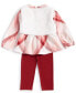 ფოტო #2 პროდუქტის Baby Girls Faux Fur Vest, Flannel Top and Pants, 3 Piece Set, Created for Macy's