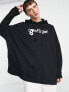 ASOS Dark Future extreme oversized hoodie with multi placement graffiti logo prints in black