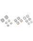 ფოტო #4 პროდუქტის Diamond Cluster Stud Earrings (1 ct. t.w.) in 14k White Gold