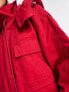 ASOS DESIGN – Hero – Parka in Rot mit vier Taschen