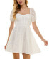 Juniors' Embroidered-Eyelet Square-Neck Dress