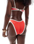 Miss Selfridge V front contrast bikini bottom in red Красный, 36 - фото #2