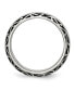 Stainless Steel Antiqued Polished Swirl Design 7mm Band Ring