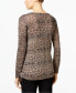 Фото #2 товара INC International Concepts Sweater Long Sleeve Leopard Print Black XL