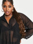 Фото #5 товара ASOS DESIGN Curve oversized mesh shirt in black - BLACK