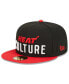 ფოტო #2 პროდუქტის Men's Black, Red Miami Heat 2023/24 City Edition 59FIFTY Fitted Hat