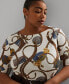 ფოტო #3 პროდუქტის Plus Size Printed Boat-Neck Tee