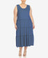 ფოტო #1 პროდუქტის Plus Size Scoop Neck Tiered Midi Dress