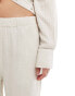 Mango linen look straight leg co-ord trousers in light beige