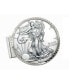 ფოტო #1 პროდუქტის Men's Sterling Silver Diamond Cut Coin Money Clip with American Silver Eagle Dollar