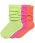 ფოტო #1 პროდუქტის Women's Neon 3-Pk. Slouch Socks