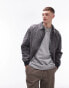 Topman relaxed fit washed canvas twill bomber jacket in black