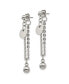 ფოტო #3 პროდუქტის Stainless Steel Polished Chain Front and Back Dangle Earrings