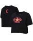 ფოტო #1 პროდუქტის Women's Black Clemson Tigers Classic Three-Hit Boxy Cropped T-shirt