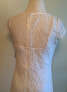 American Living Women's Scoop Neck Dress cap Sleeve Lace Illusion White 6