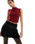 Фото #2 товара Miss Selfridge puff ball skirt in black velvet