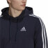 Фото #3 товара Толстовка с капюшоном мужская Adidas Essentials 3 Stripes Темно-синяя