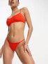 Monki tanga bikini bottom in red