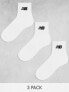 Фото #1 товара New Balance logo mid sock 3 pack in white