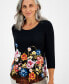 ფოტო #3 პროდუქტის Petite Regal Romance 3/4-Sleeve Top, Created for Macy's