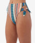 Juniors' Kendari Striped Encinitas Side-Tie Bikini Bottoms