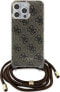 Guess Guess GUHCP15XHC4SEW iPhone 15 Pro Max 6.7" brązowy/brown hardcase Crossbody Cord 4G Print - фото #2