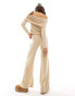 Фото #3 товара ASOS DESIGN co-ord rib wide leg trouser in sand