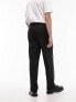 Topman wide leg smart trouser in black