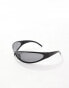 Фото #4 товара ASOS DESIGN mini wrap sunglasses with smoke lens in black