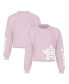 ფოტო #1 პროდუქტის Women's Pink Houston Astros Cropped Slouchy Long Sleeve T-Shirt