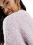 ASOS DESIGN jumper with balloon sleeve in textured yarn in lilac