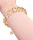 ფოტო #2 პროდუქტის Gold-Tone Logo-Detail Graduated Chunky Curb Chain Bracelet