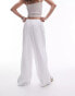 Topshop linen tie waist wide leg trousers in white