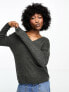 Фото #1 товара Vero Moda lightweight v neck knitted jumper in grey melange