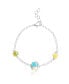 ფოტო #1 პროდუქტის Sanrio and Friends Womens Silver Plated Bracelet with Sun and Star Charm Pendants, 6.5 + 1", Officially Licensed