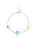 ფოტო #1 პროდუქტის Sanrio and Friends Womens Silver Plated Bracelet with Sun and Star Charm Pendants, 6.5 + 1", Officially Licensed