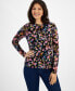 Фото #1 товара Women's Printed Mesh Top, Created for Macy's