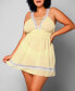 Фото #1 товара Пижама iCollection Женская Ночная сорочка и трусы из шифона и кружева Daisy Plus Size